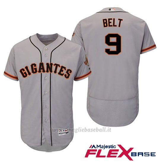 Maglia Baseball Uomo San Francisco Giants Brandon Belt Grigio Hispanic Heritage Flex Base